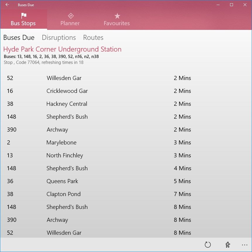 Buses Due: London bus times