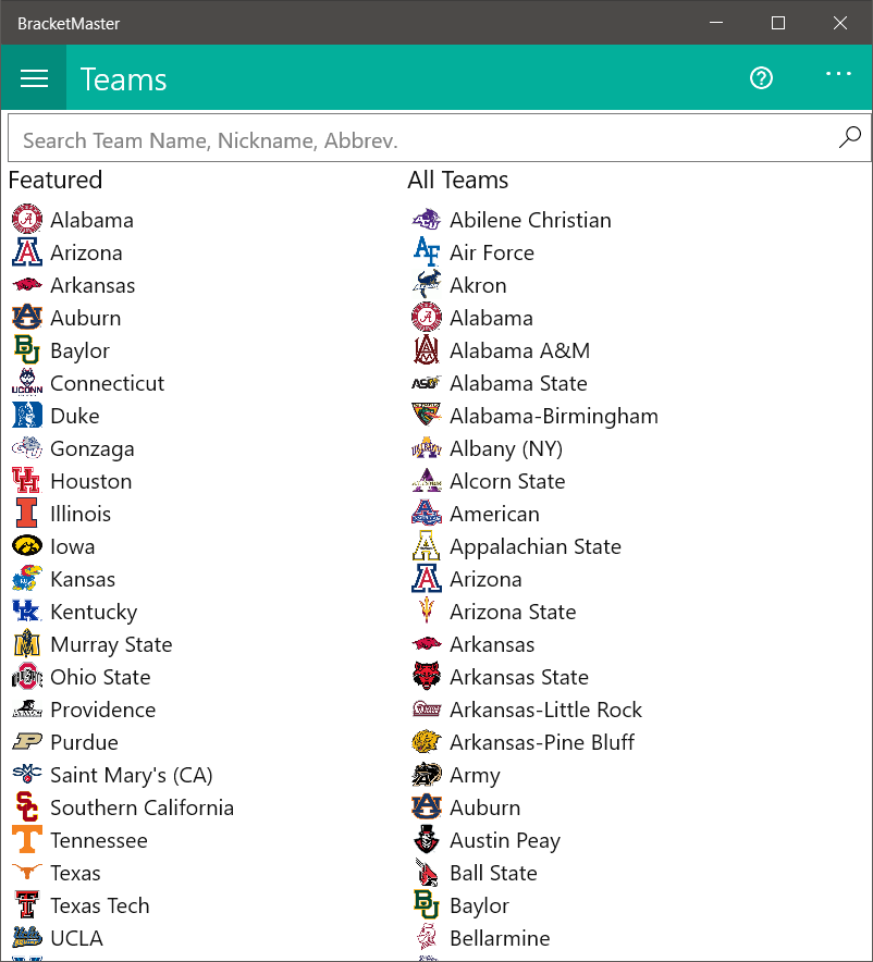 Rapidly navigate to every team's history, including season statistics and rankings.