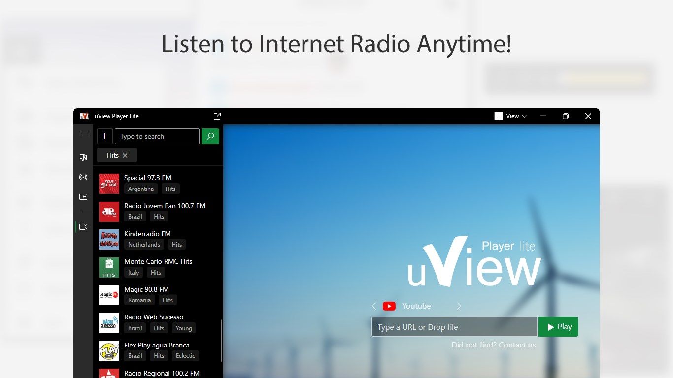 Listen to internet radio anytime! | uView Player Lite