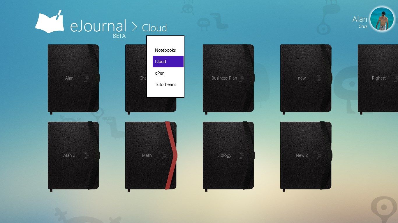 Your own cloud storage to save and download your notebooks. Even on other devices.