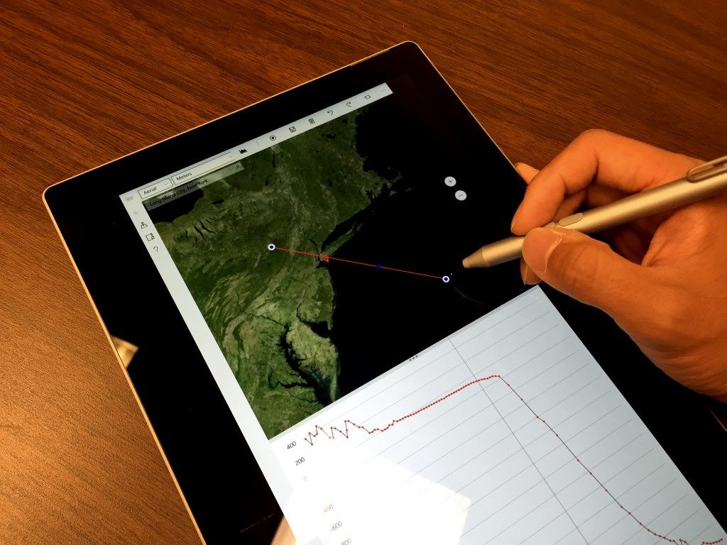 Geo Elevation works with Microsoft Surface and Stylus