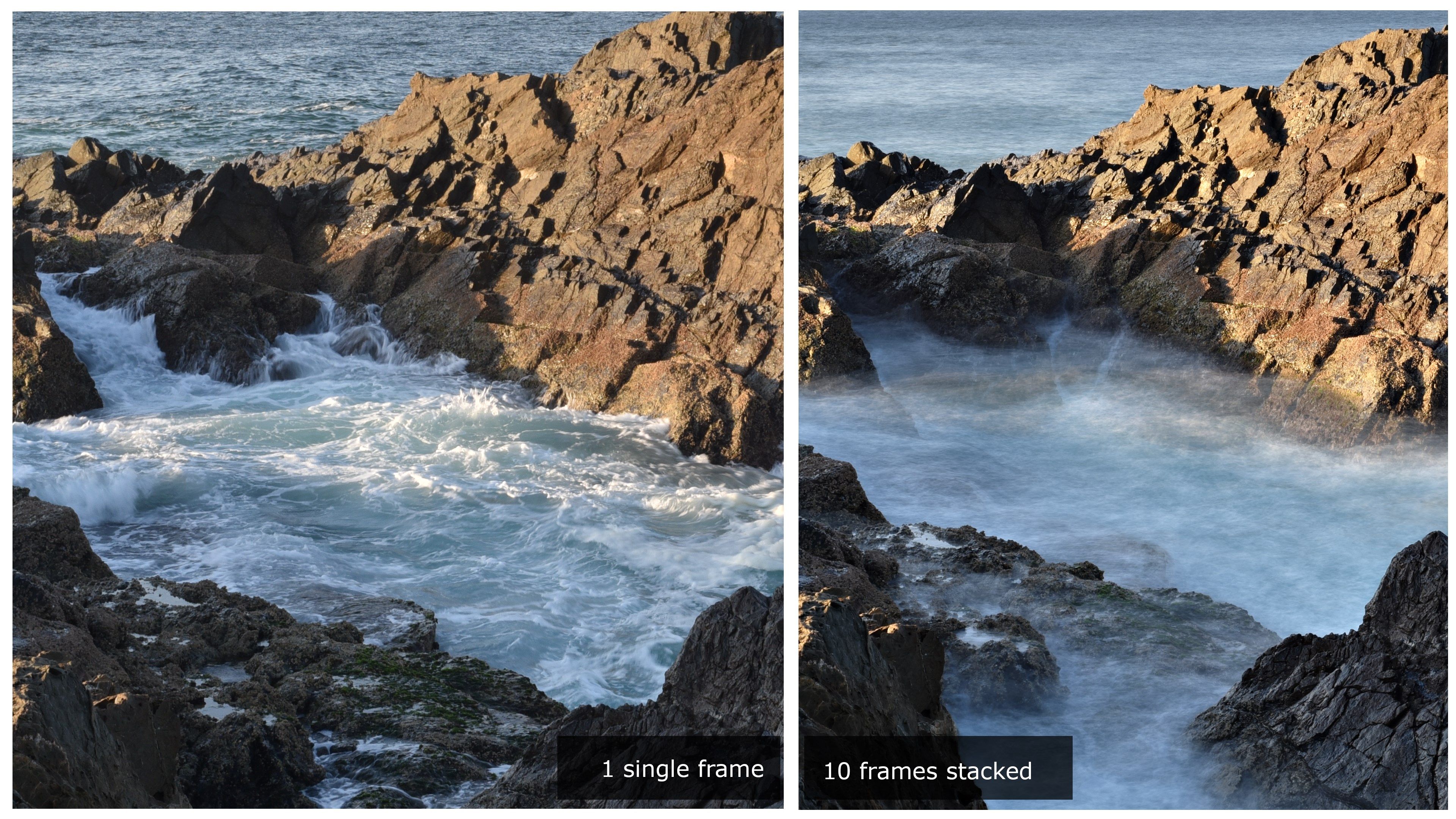 stack of 10 rock pool pic to smooth the rough sea