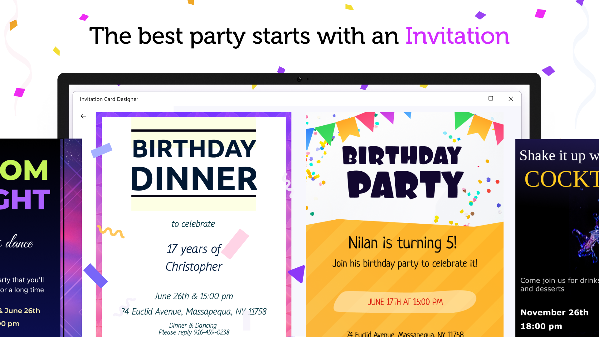 Invitation Card Designer - Templates for party invites