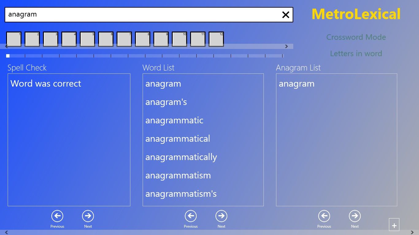 Results for anagram