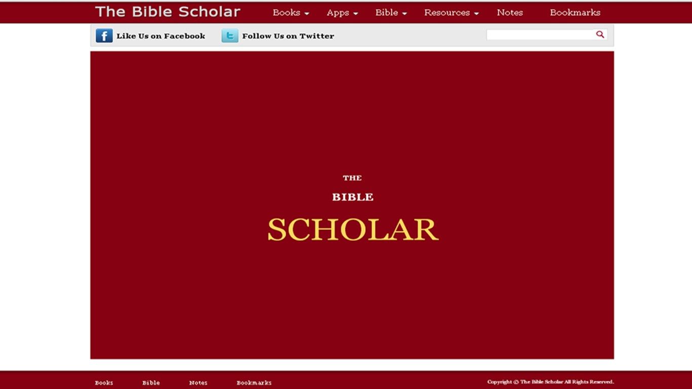 The landing page for the Bible Scholar. Great Navigation!