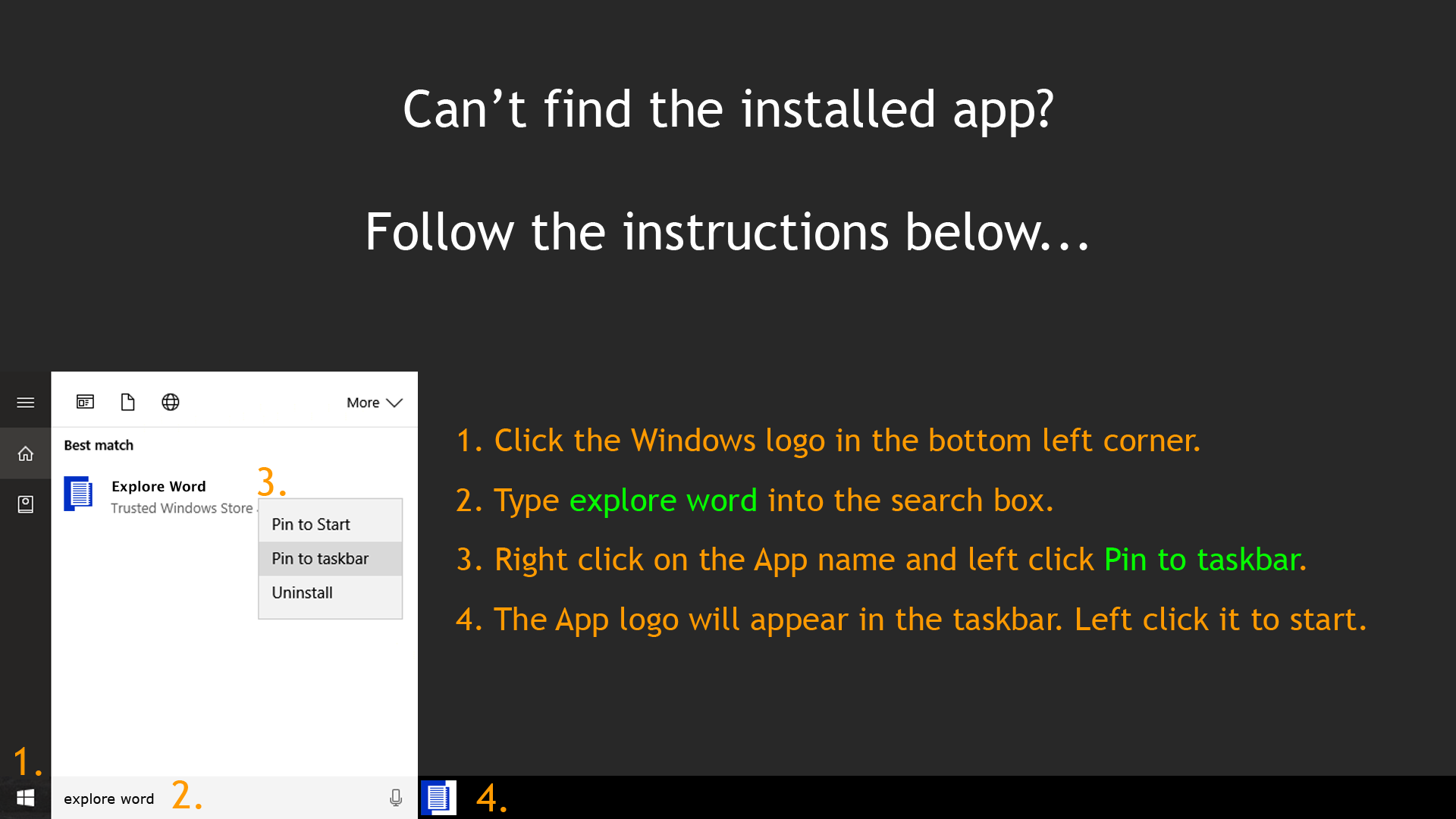 Finding an installed app.