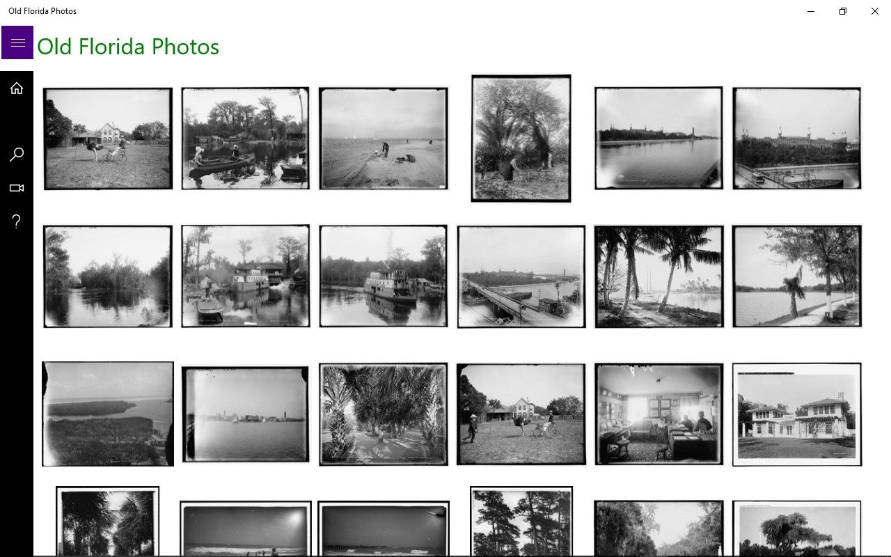 The opening screen displaying thumbnails of the photo in a grid