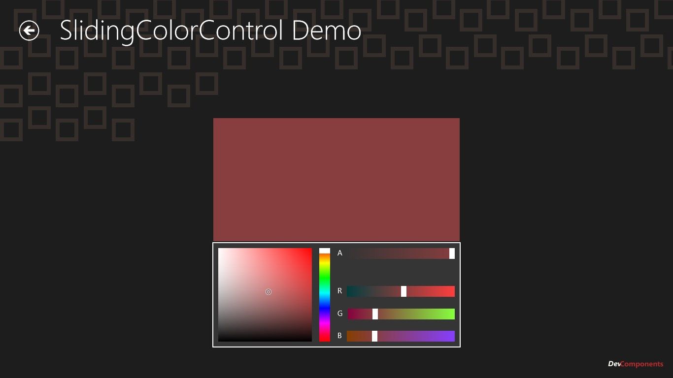 DotNetBar for WinRT Sliding Color Picker Control