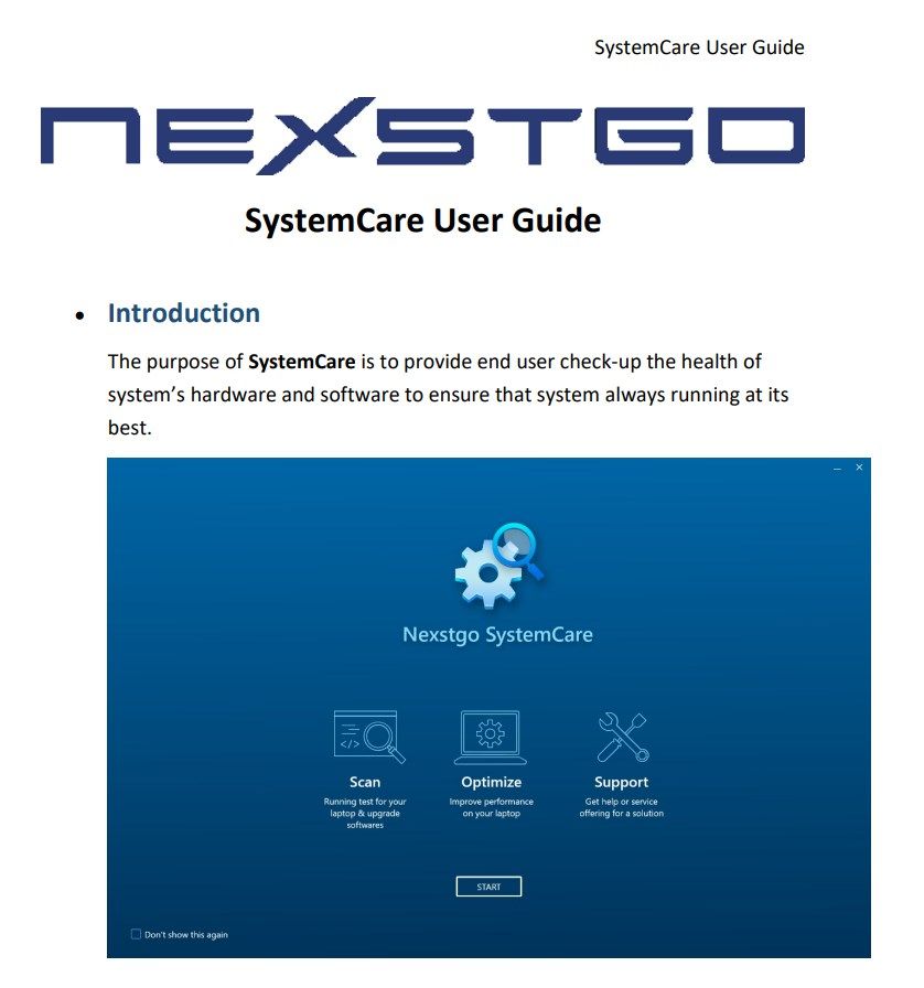 Guide For Nexstgo SystemCare