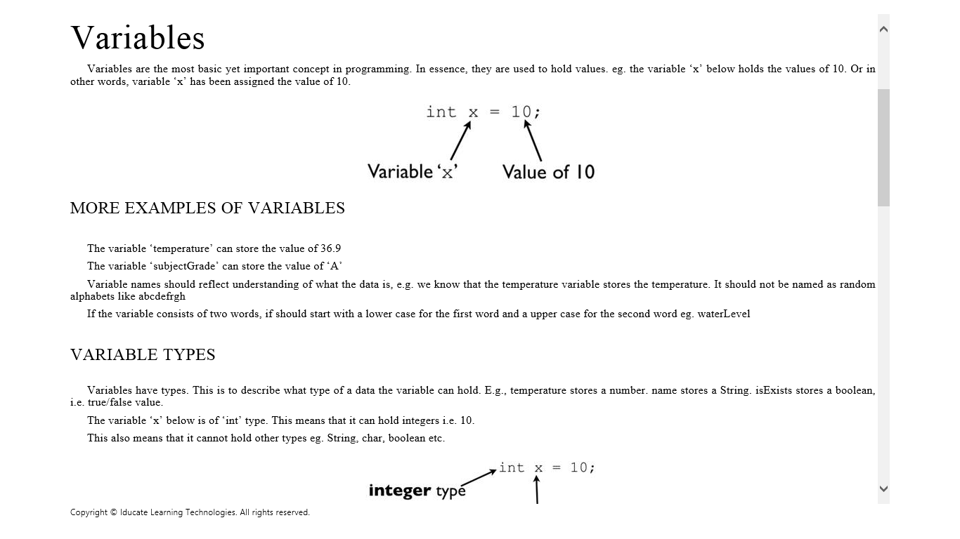 Chapter 2: Variables