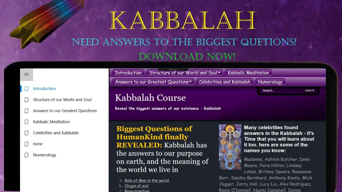 Kabbalah, deep spiritual meditation, reincarnation