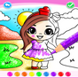 Glitter coloring game Cute Dolls for kids