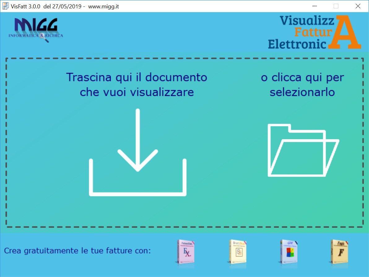 Interfaccia di Visualizza Fattura Elettronica v. 3.0.0