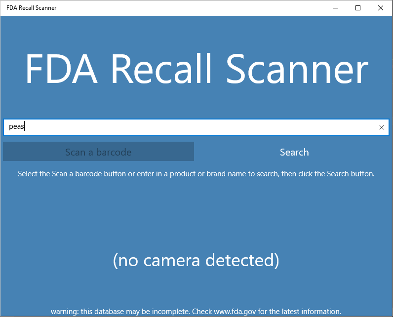 FDA Recall Scanner