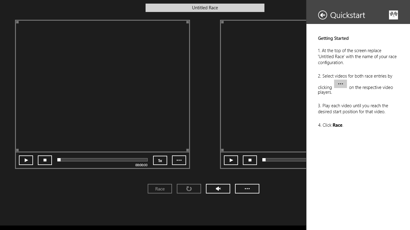This screenshot shows the Quickstart tutorial.