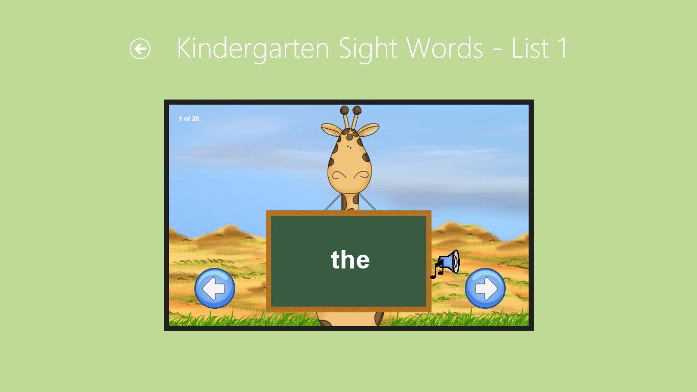 Kindergarten Sight Word