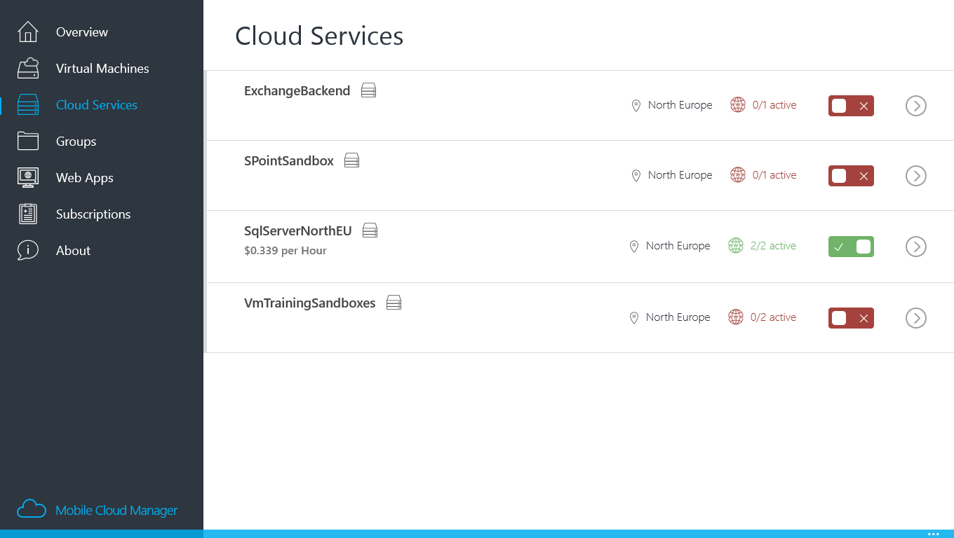 Simple status and cost overview of your cloud services and active instances