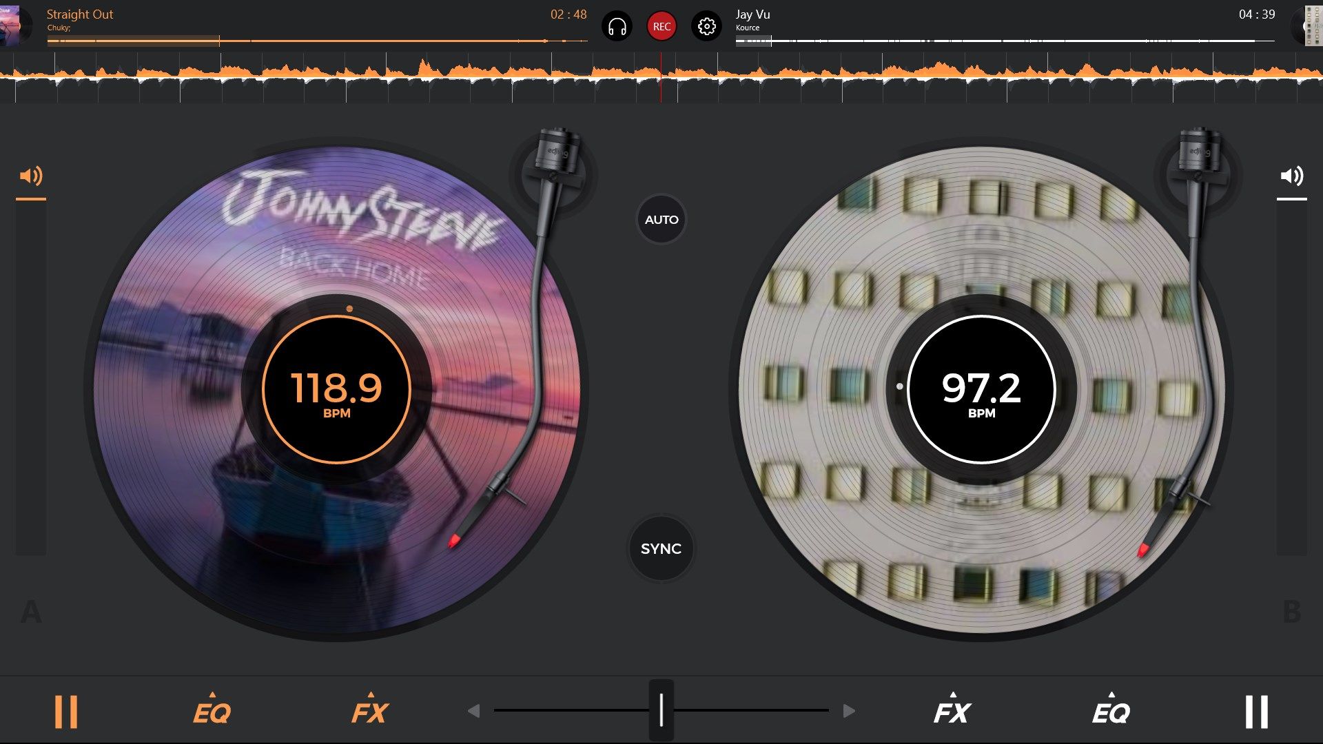 edjing 5: DJ turntable to mix and record music