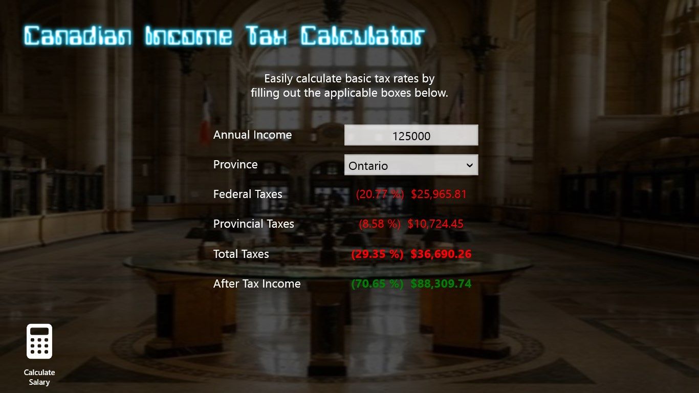 and your taxe rates are calculated instantly!