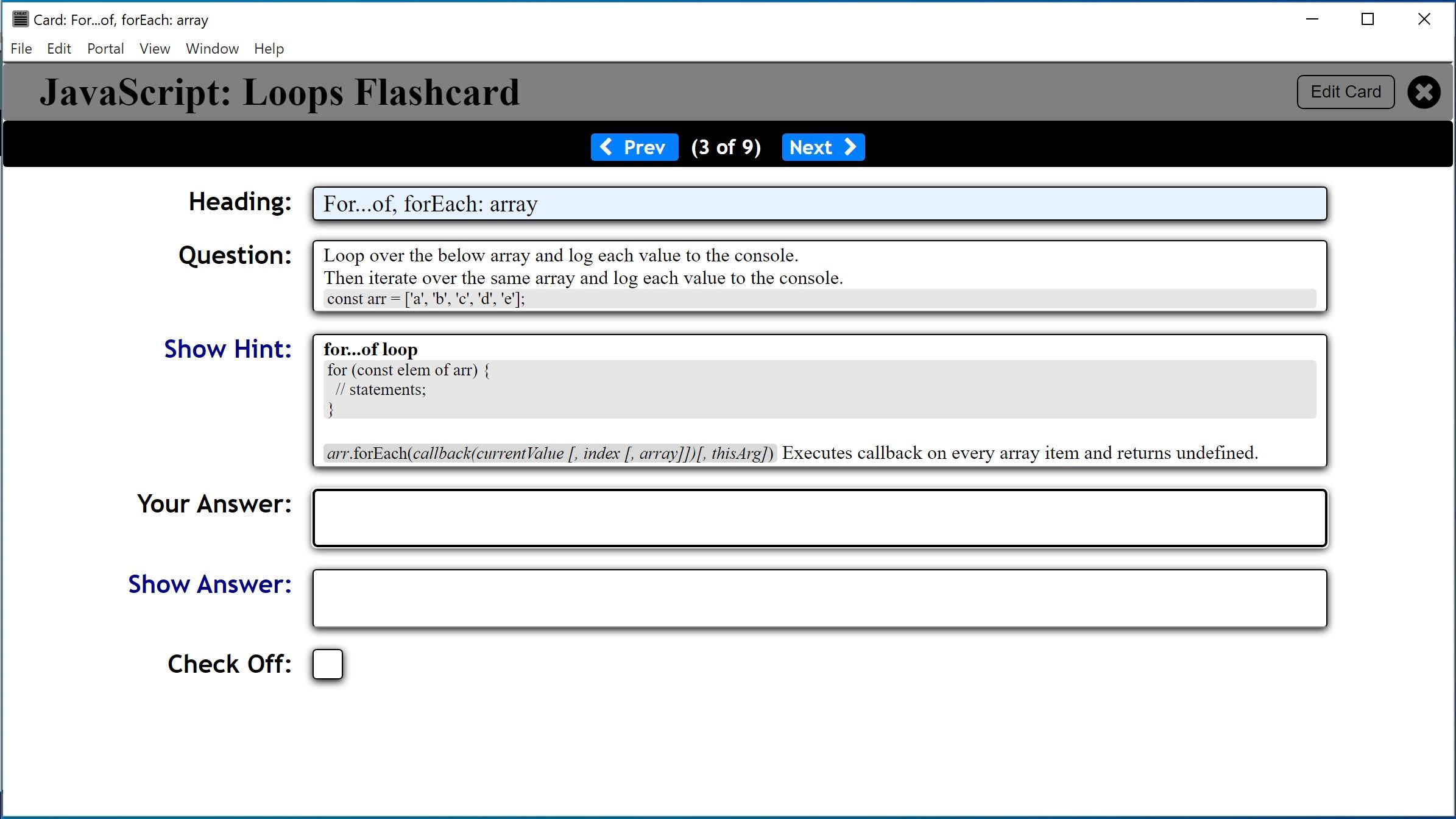 FlashCard example