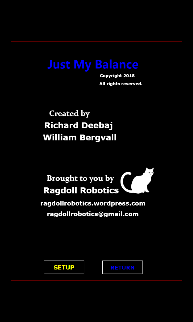 Just My Balance by Ragdoll Robotics Credits