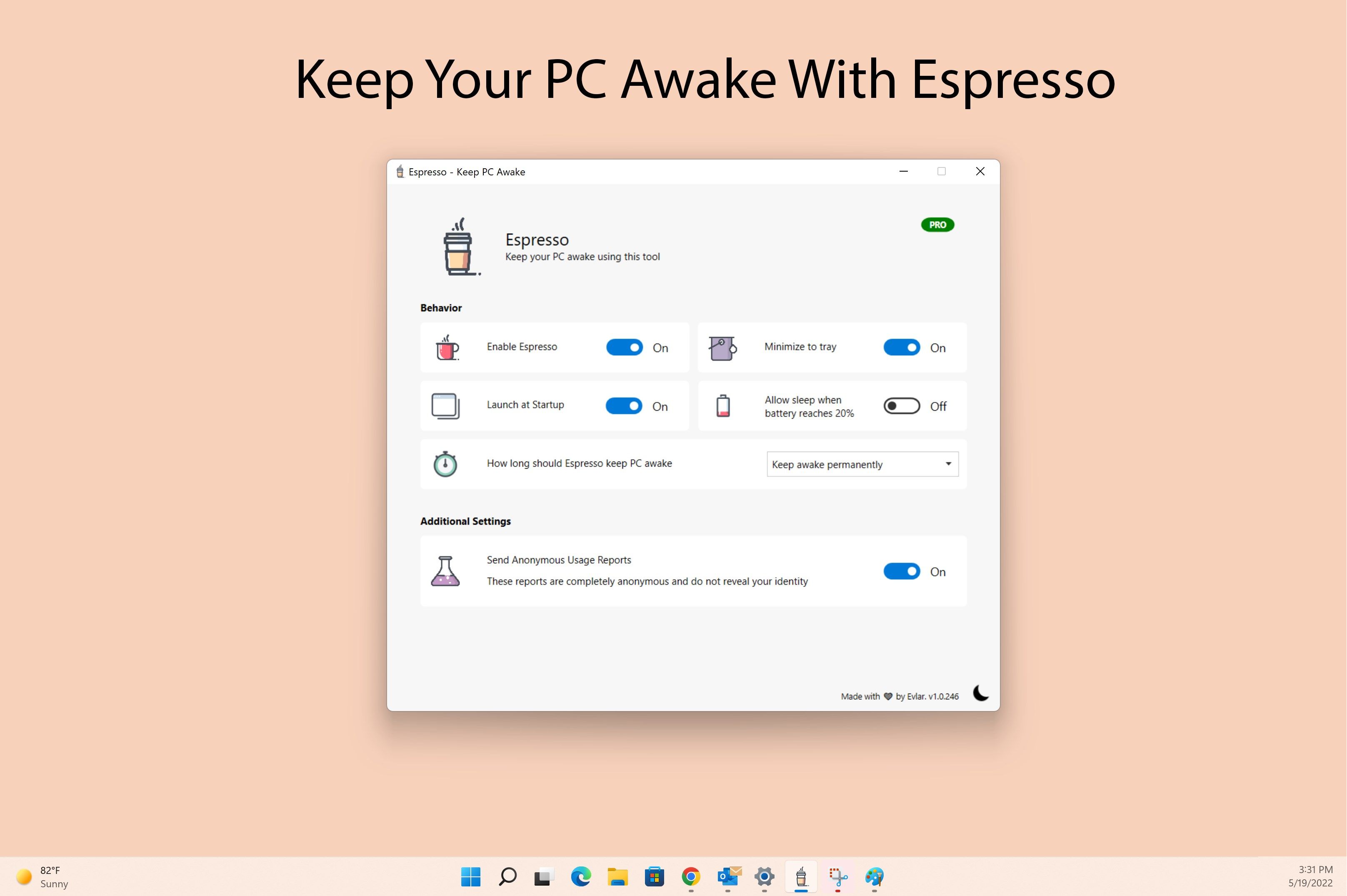 Keep your PC awake with Espresso