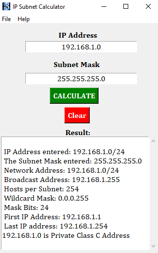IPv4 Sub Calculator