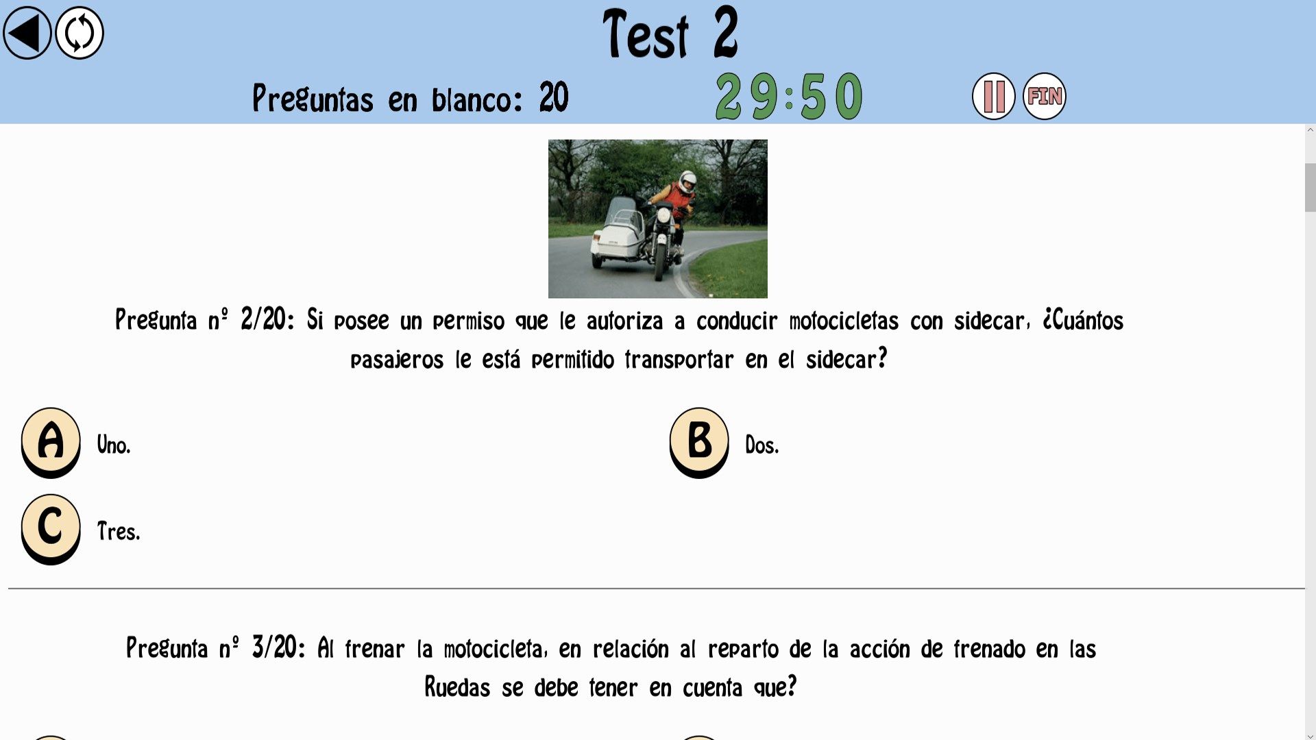Test Conducir Motocicleta (Permiso A)