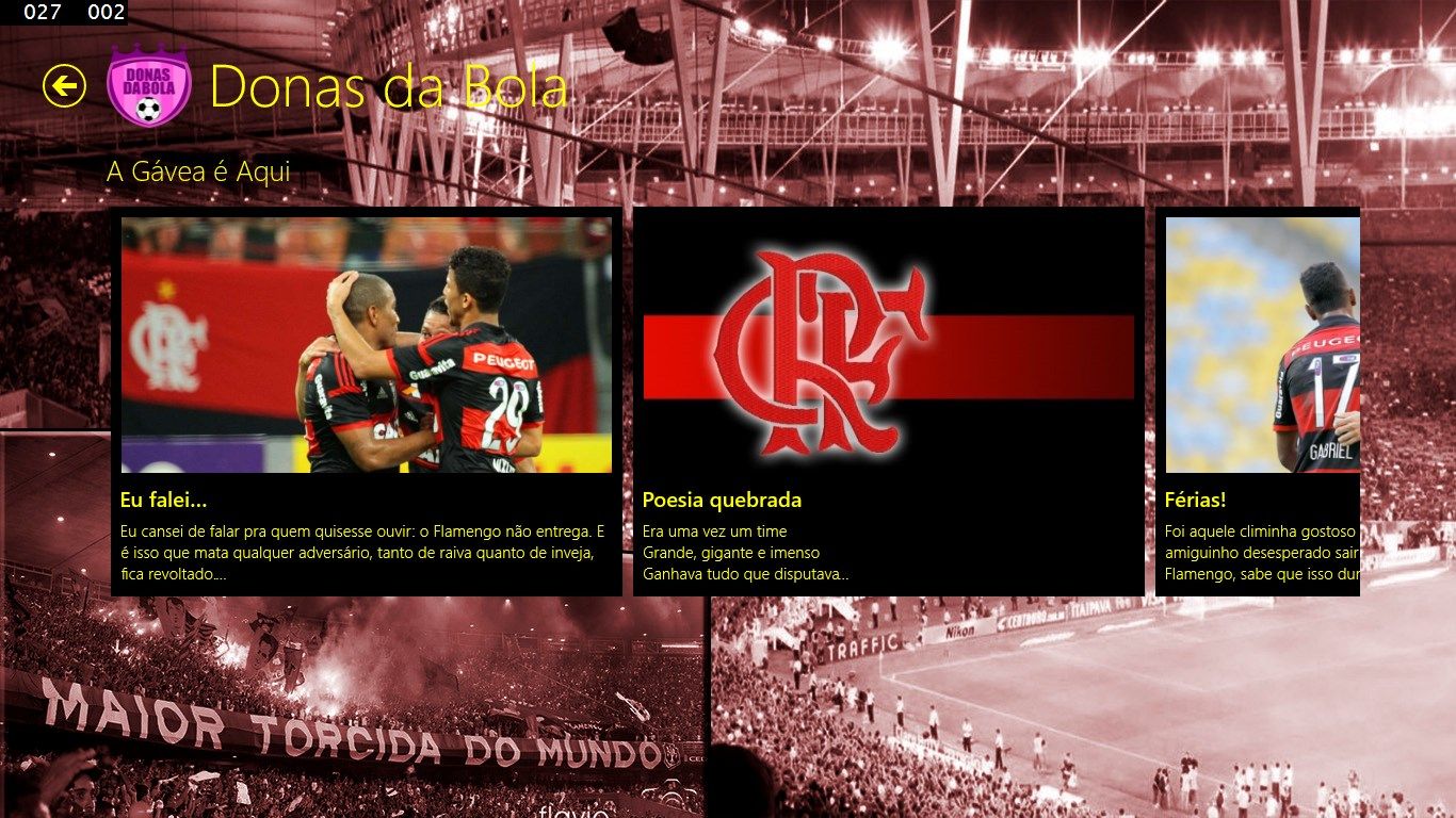 Listagem de Notícias da Coluna do Flamengo.
