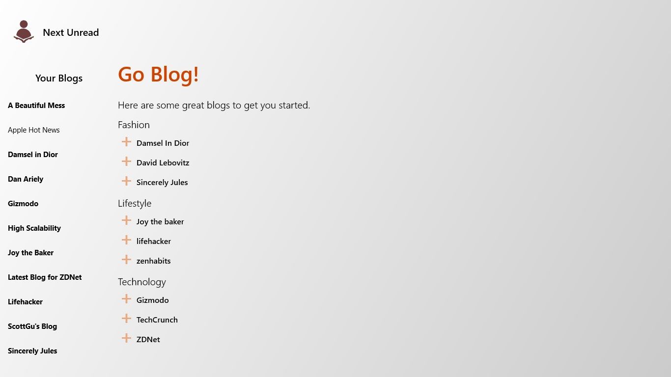 Keep track of your favorite blogs.
