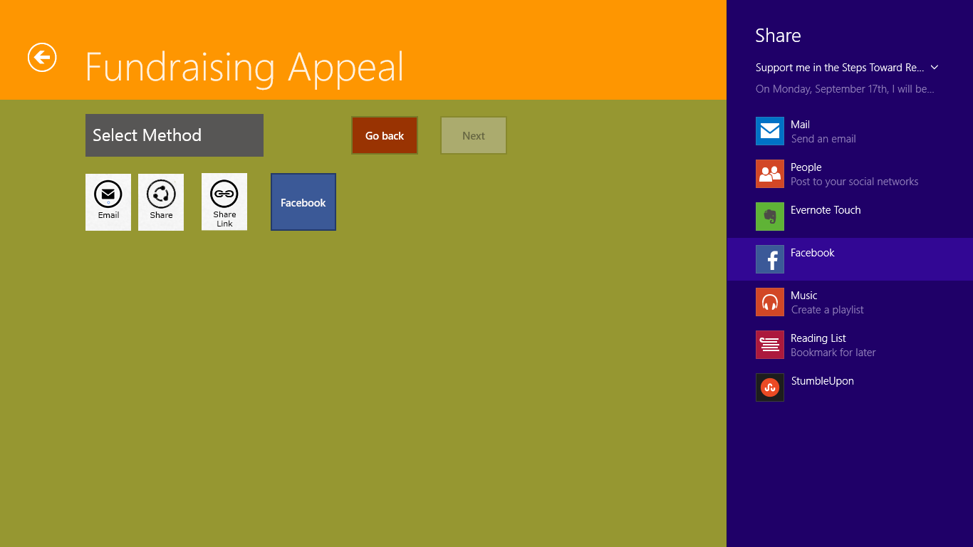 share your fundraising appeal across social networks