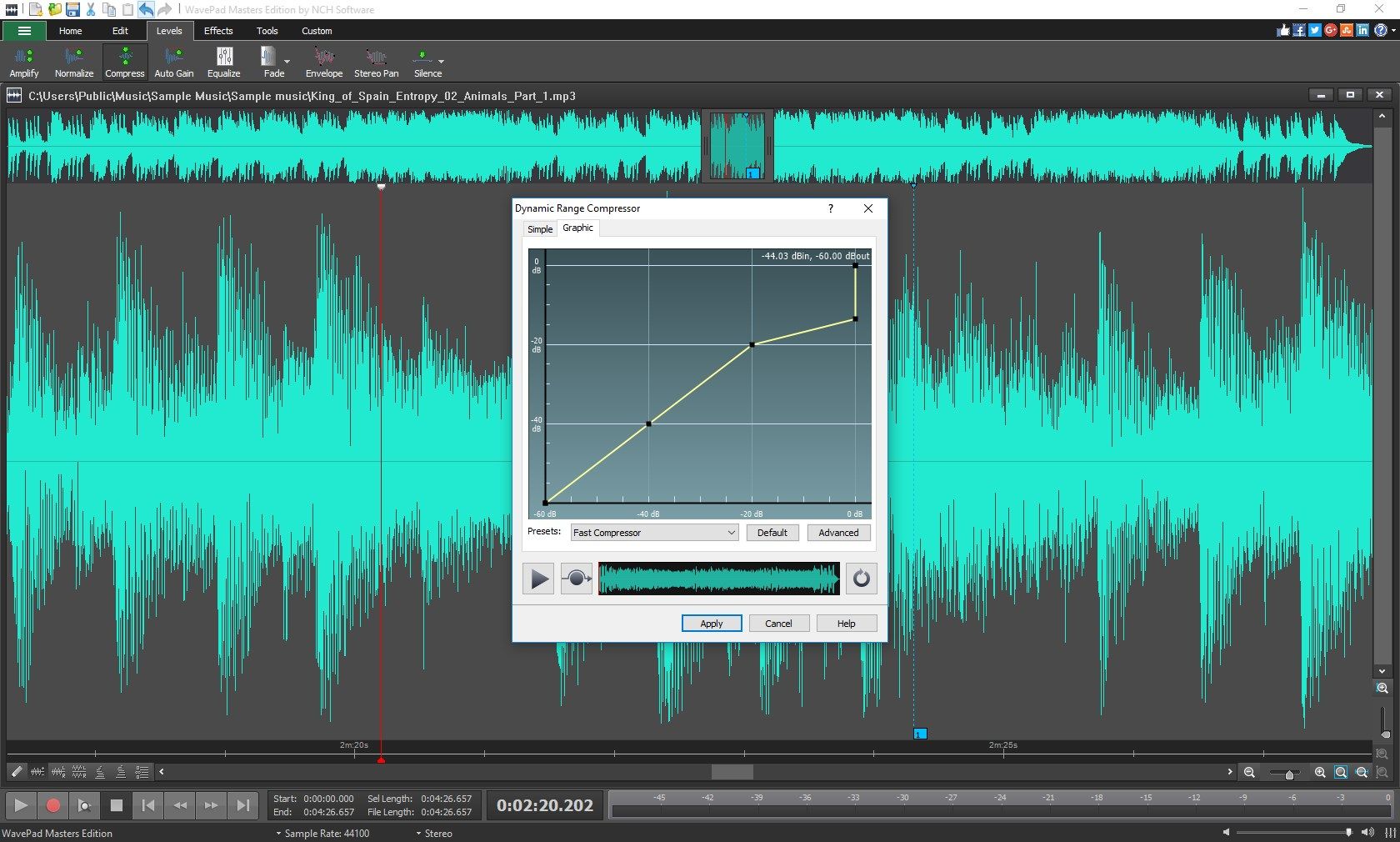 Compress and equalize your audio