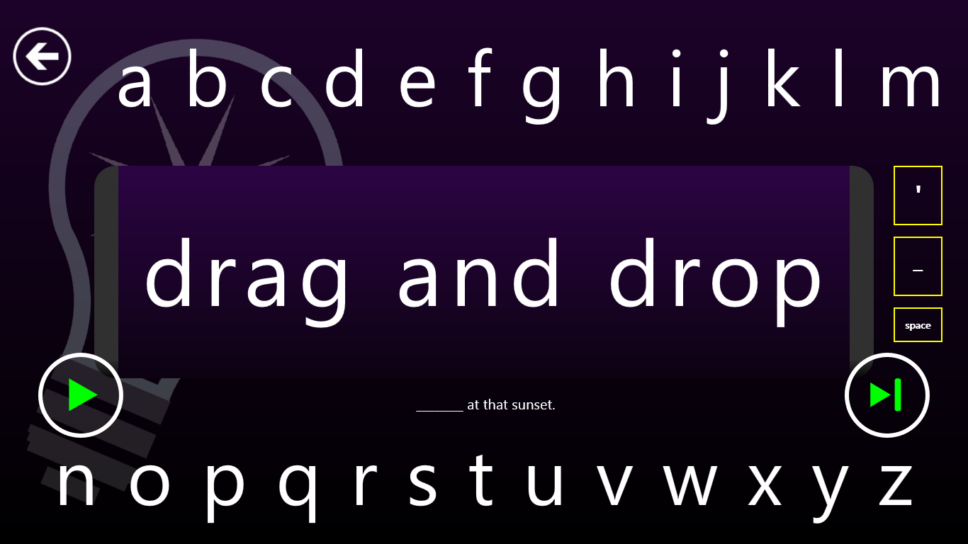 Drag and Drop letter to form the word.