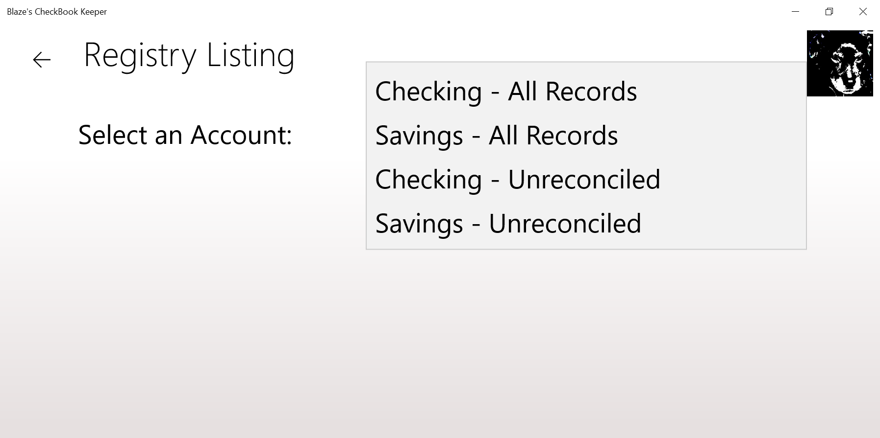 Reconcile account options