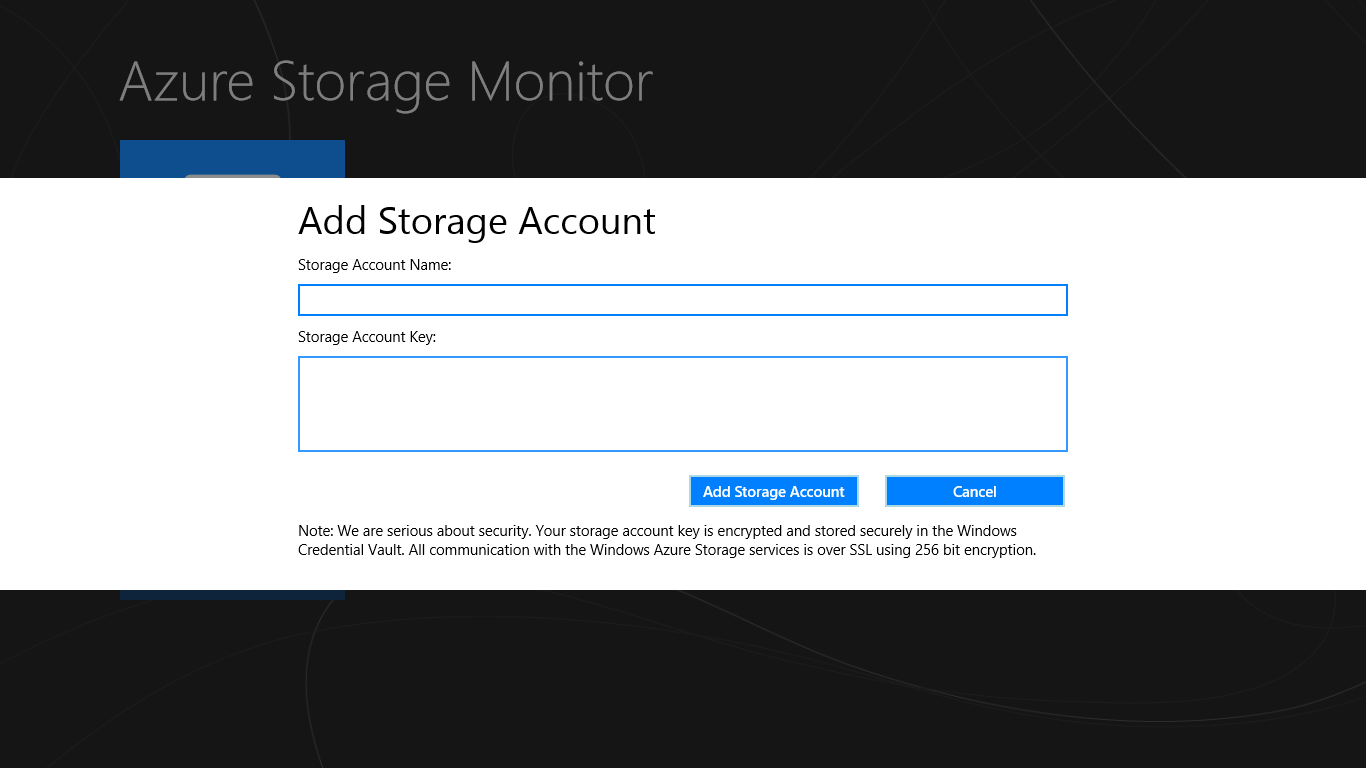 Securely add a storage account.
