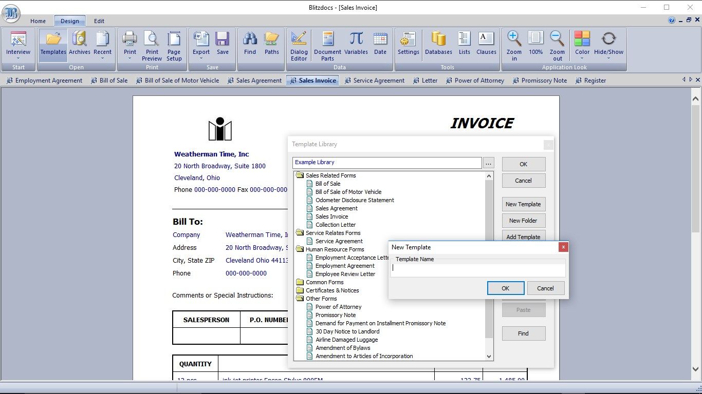 Creating a new automated document template