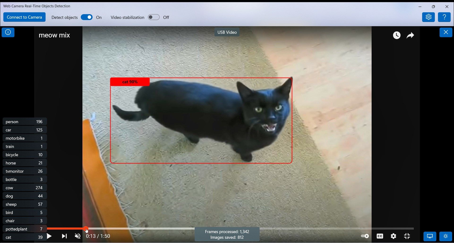 Web Camera Real-Time Objects Detection