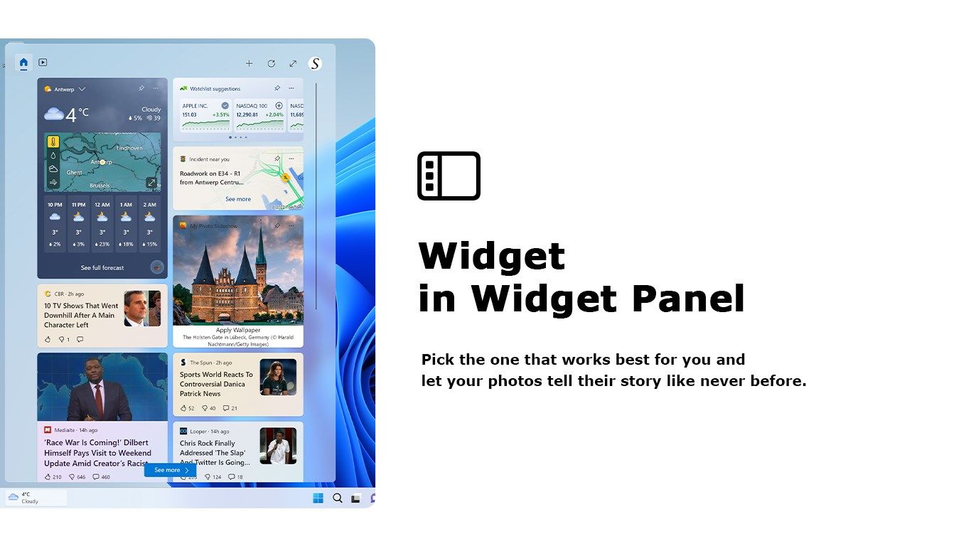 My Photo Slideshow widget in the Windows 11 widget panel