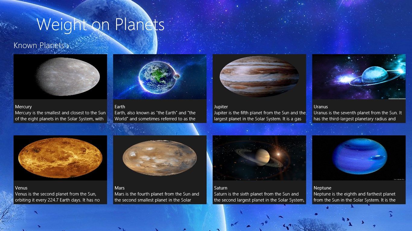 All eight planets