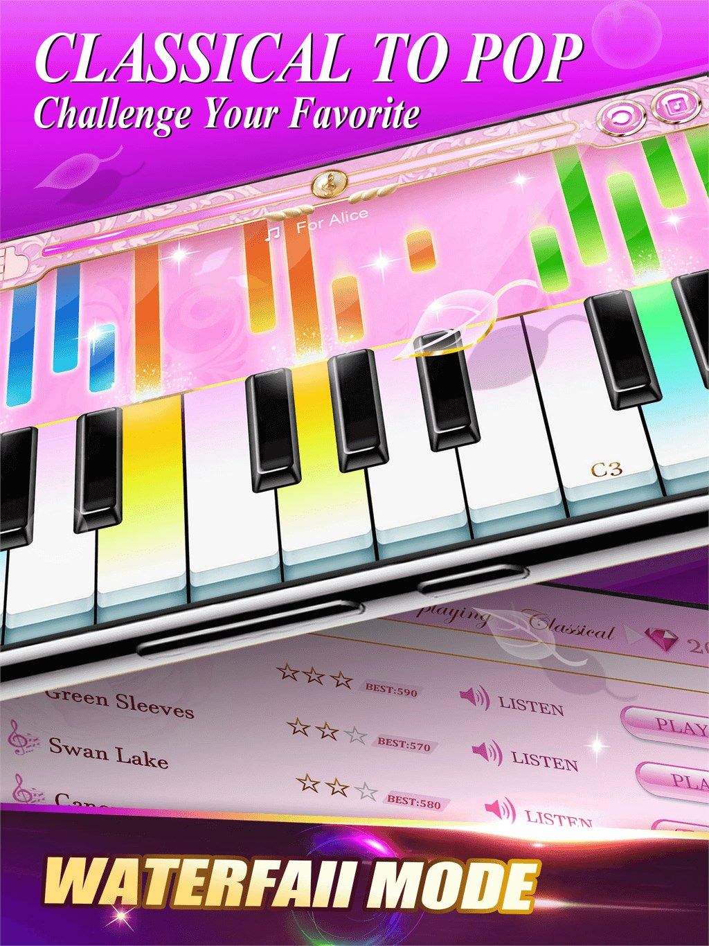 Piano Games Pink Master: Magic Music Tiles