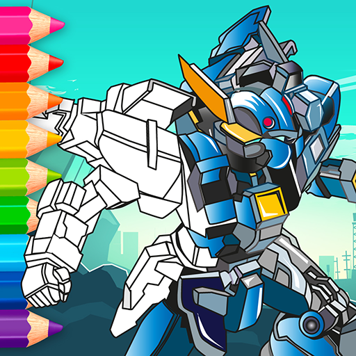 Animated Robots Coloring Book for Boys