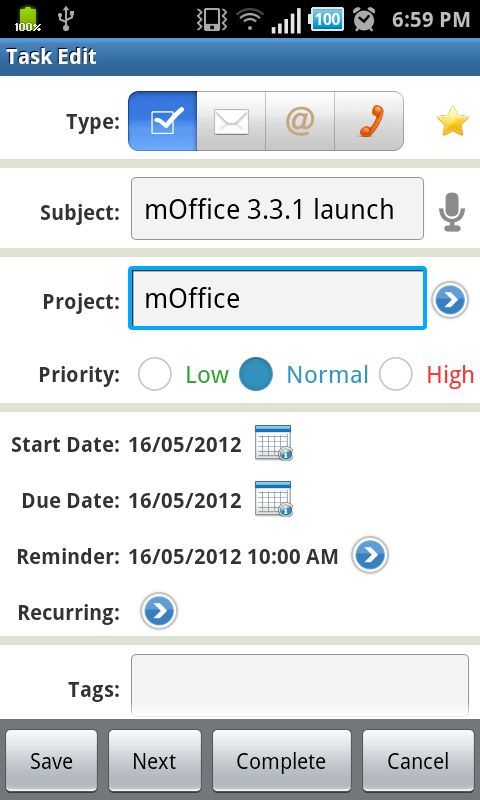 Mobisynapse mOffice - Outlook sync