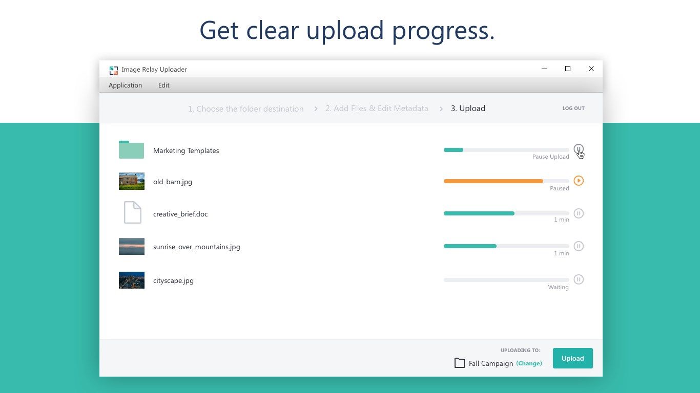 Get clear upload progress