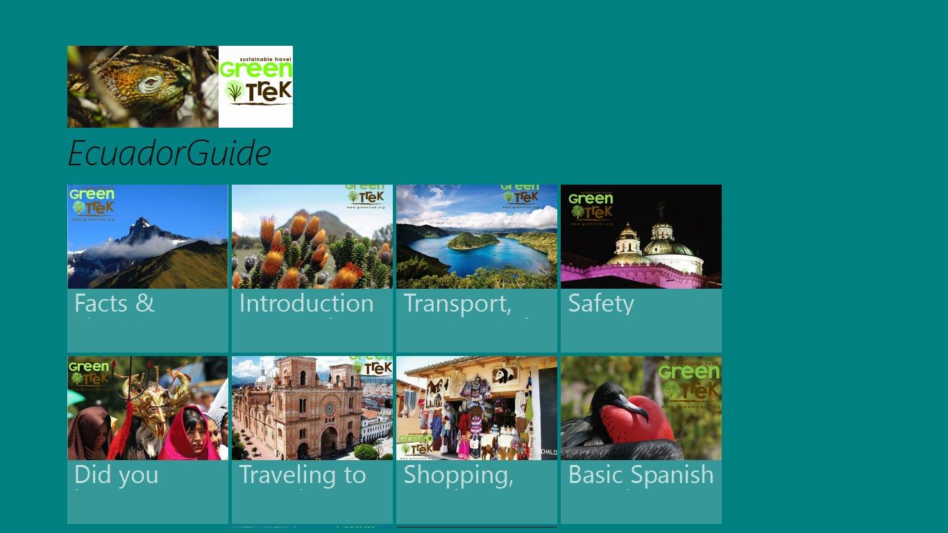 1st part: introducing the user to Ecuador, providing travel suggestions and giving general hints on life in Ecuador.