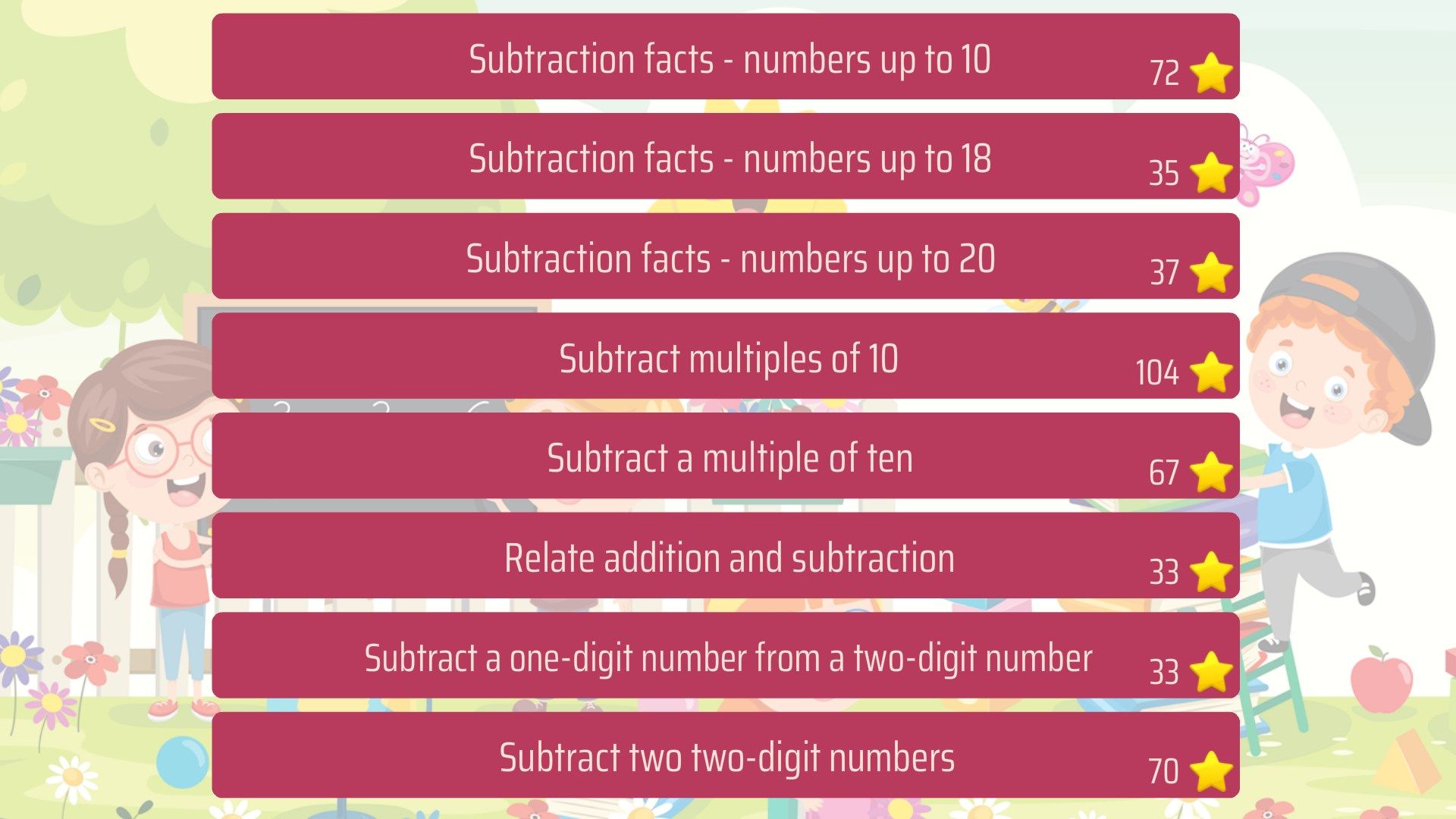 First grade Math - Subtraction