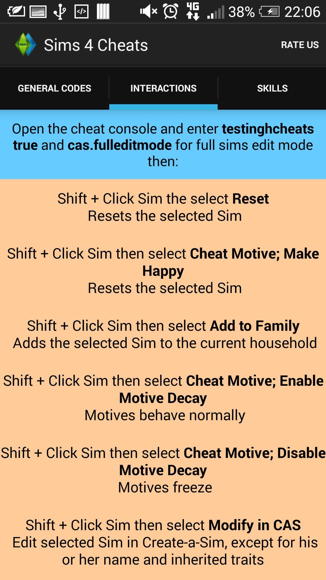More cheats for the Sims 4