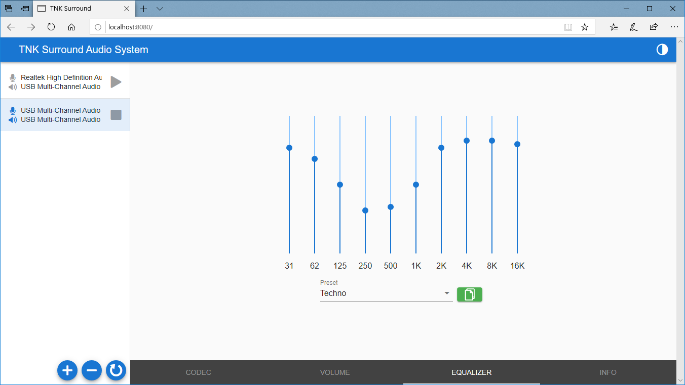 Changes an equalzier from a browser