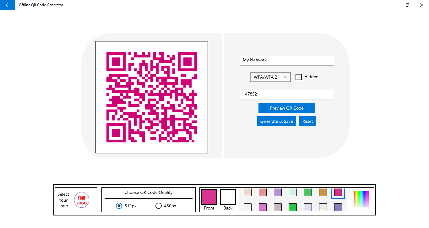 wifi qr code generator with logo & color
