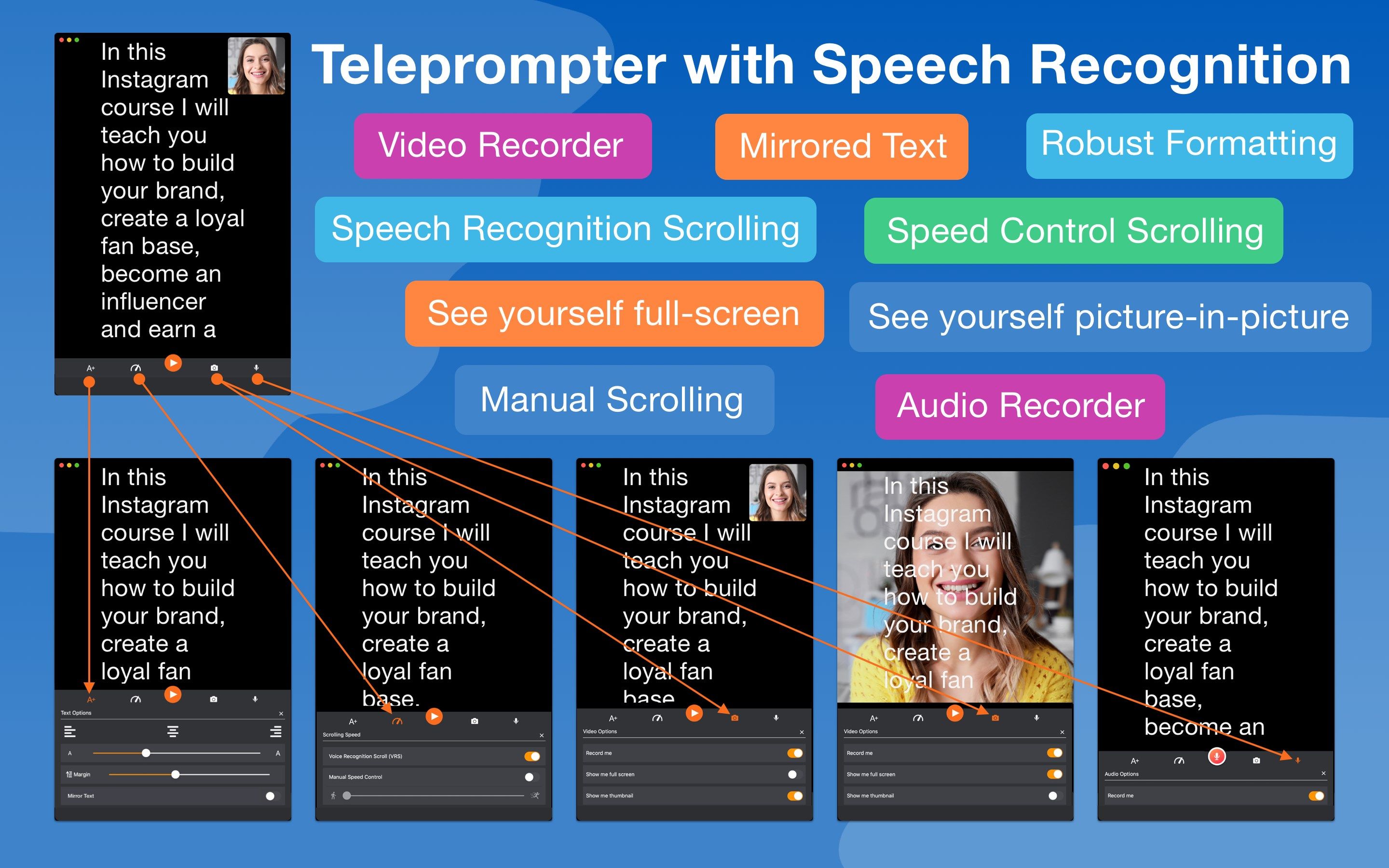 SCRIPTIVELY - Teleprompter, Scriptwriter & Video Recorder