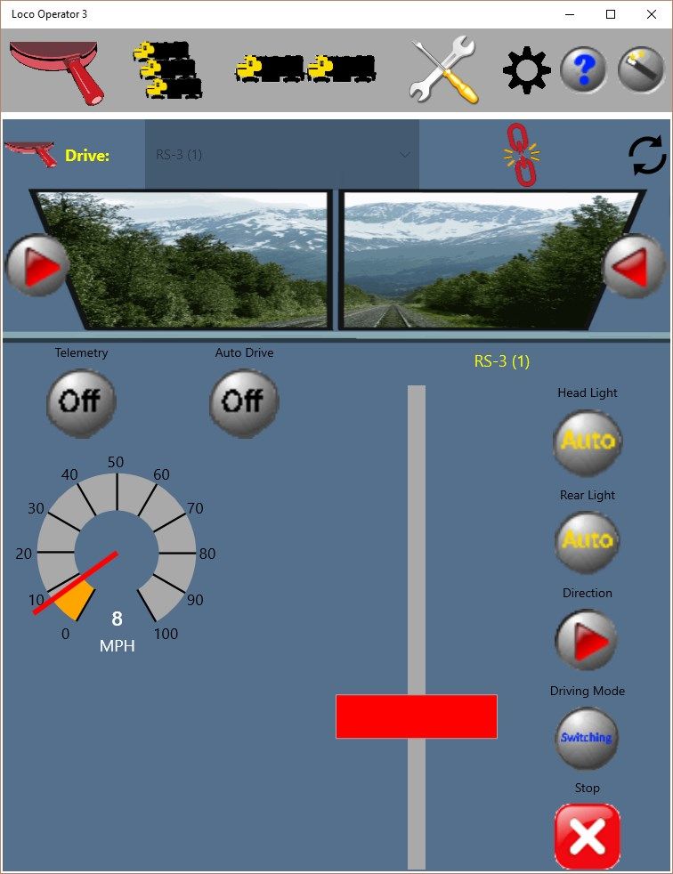 Driving a single locomotive fitted with a WifiTrax Wi-Fi Loco module.